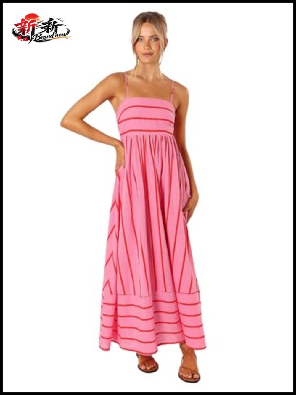 Bohemian Maxi Dress with Shirred Back & Cut Out